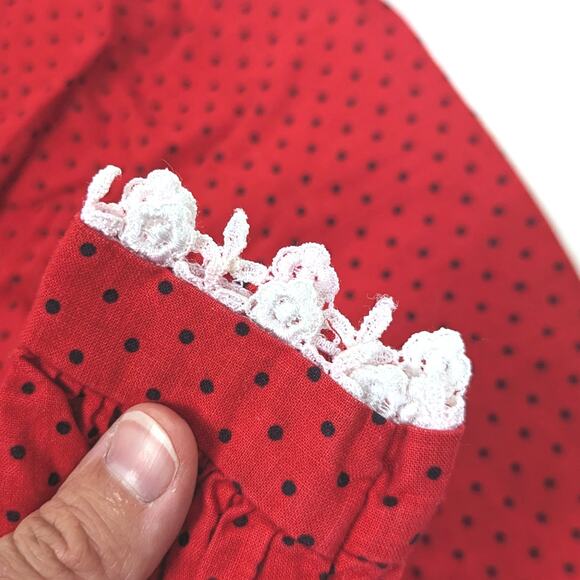 Vintage Bryan Dress Baby Girls Size 12m Red Polka Dot Christmas Holiday - Picture 4 of 5